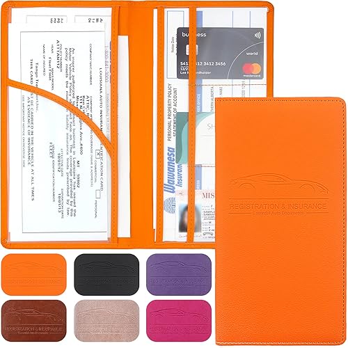 Car Registration and Insurance Holder, Premium Leather