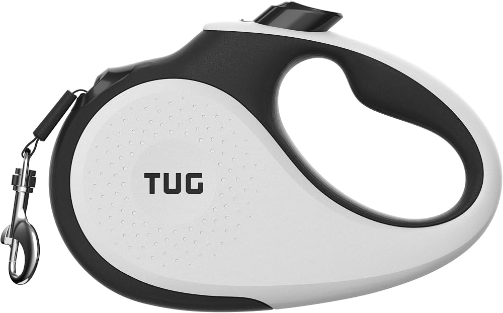 TUG 360° Tangle-Free Retractable Dog Lead 5 m Small White Up to 15 kg