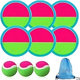 Flywind Toss and Catch Ball Game Set, Catch Game Toys, Outdoor Paddle Ball Beach Games Backyard Ball Throw Sports Games for K