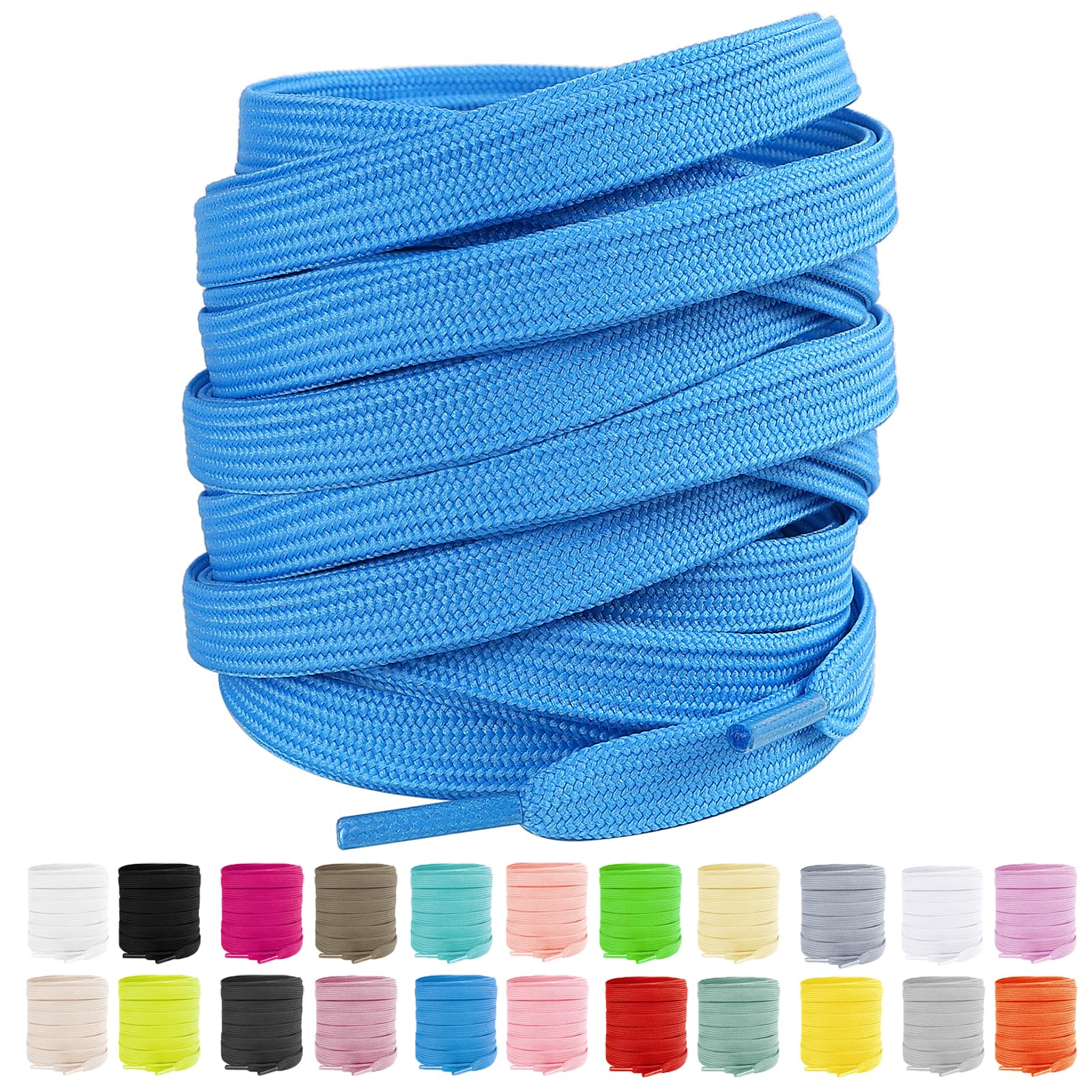 LUOFMISS 2 Pairs Flat Shoe Laces 5/16" Athletic