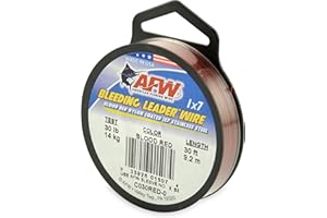 American Fishing Wire Bleeding Leader Blood Red Nylon Coated 1x7 Stainless Steel Leader Wire