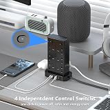 toomke Tower Extension Lead 18 in 1 with USB C Slots 12 AC Outlets 6 USB Ports view 6