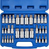Mayouko 33PCS Master Hex Allen Bit Socket Set, S2 &amp; Cr-V Steel, SAE and Metric, 5/64-Inch to 3/4-Inch, 2mm to 19mm