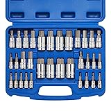 EMENTOL 33PCS Hex Bit Socket Set, 1/4", 3/8" and