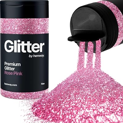 Hemway Rose Pink Glitter Shaker 130g Fine Metallic Flake 1/64"