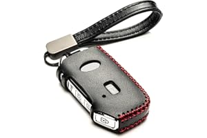 Vitodeco Genuine Leather Smart Key Fob Case Compatible for Kia Soul, Seltos, Sportage, NIRO, Sorento, Telluride, Rio, Forte, 