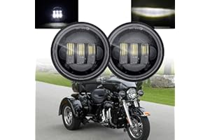 SKUNTUGUANG 1 Pair 4.5 Inch Fog Light Passing Lamps DRL bulb for Motorcycle Fog Lamp (Black Fog Light)