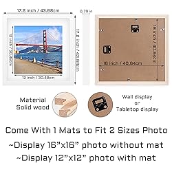 POUYCIW 16x16 inch Wood Picture Frame for Wall