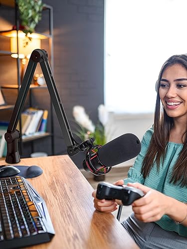 SUNMON HyperX QuadCast Boom Arm Upgraded Heavy Duty Mic Arm with HyperX  QuadCast Pop Filter, 360° Rotatable