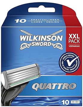 Wilkinson Sword Quattro Rasierklingen für Herren Rasierer, 10 St
