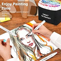 Caliart Alcohol Based Markers, 24 Colors Dual Tip