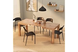Mobili Fiver, First Extendable Table, 47.2(78.7) x31.5 in, Rustic Oak, Made in Italy