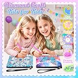 Flnlano Diamond Art Bag Craft Kit for Girls 6-12 Travel Storage Gift view 2
