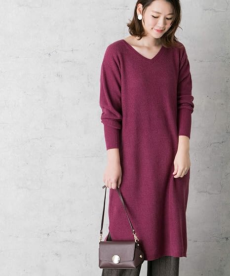 Amazon Co Jp アーバンリサーチ ロッソ ワンピース ドレス ドルマンスリーブニットワンピース レディース Purple Free 服 ファッション小物