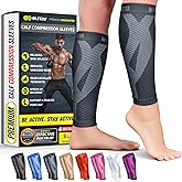BLITZU Calf Compression Sleeve for Men & Women Footless Compression Socks Support Runners Leg Sleeve Shin Splints Pain Relief