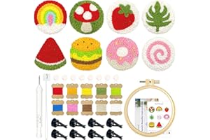 HAND U JOURNEY Car Vent Clip Embroidery Punch Needle Kit - DIY Needlework Set for Creative Car Decor with Aromatherapy Pads and Plastic Stand