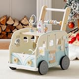 ROBOTIME Wooden Baby Walker with Wheels Height Adjustable Speed Control Kids view 2