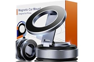 Polynex Magnetic Phone Holder for Car, Aerospace Aluminum iPhone Mount with 3200gf Magnet & 80LBS Vacuum Suction, 360° Adjust