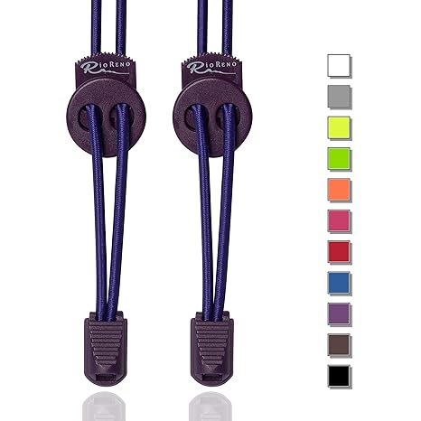 RioReno Elastische Schnürsenkel mit Schnellverschluss Schnellschnürsystem ohne Binden, schleifenlose Schnürsenkel, Gummi Schn