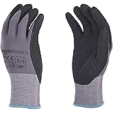 Amazon Basics Micro-Foam Nitrile Coated Work Gloves, Nylon Liner Fiber, Touch Screen, Grey, Size 7/S, 12-Pair