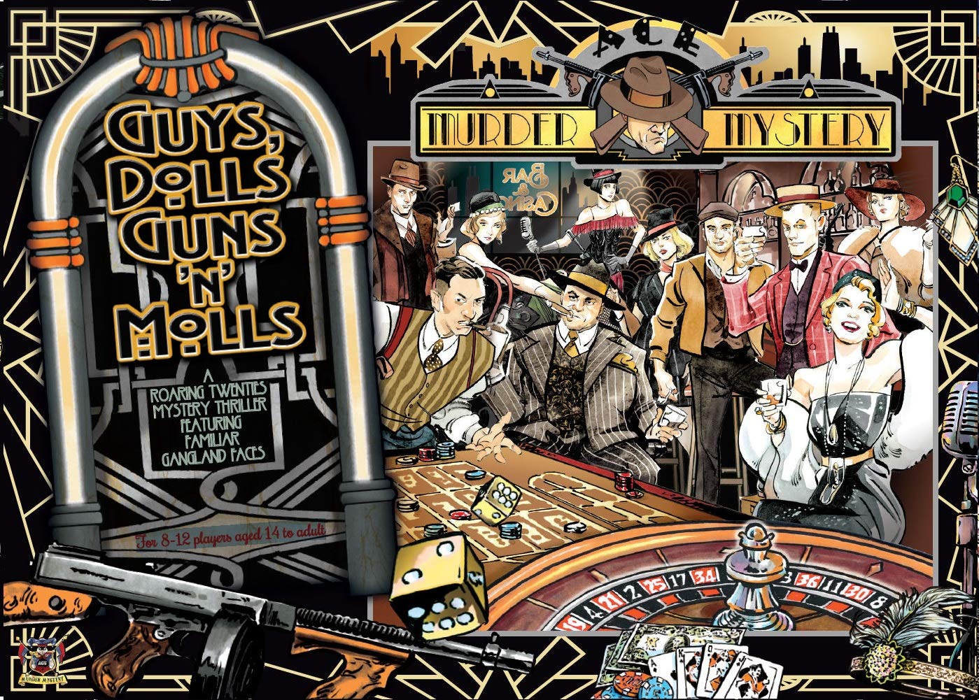 Ace MAFIA Murder Mystery Dinner Party Game : Guys, Dolls, Guns 'n' Molls (8-10 players)