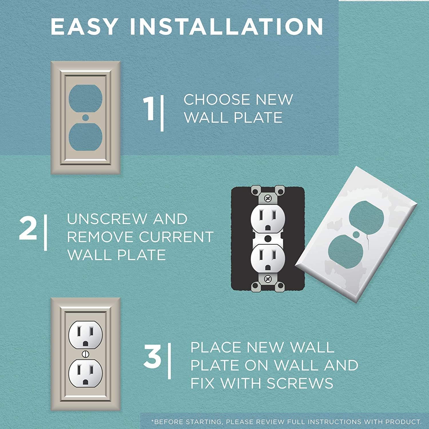 Franklin Brass W35243-PW-C Classic Architecture Single Decorator Wall Plate/Switch Plate/Cover, White - - 