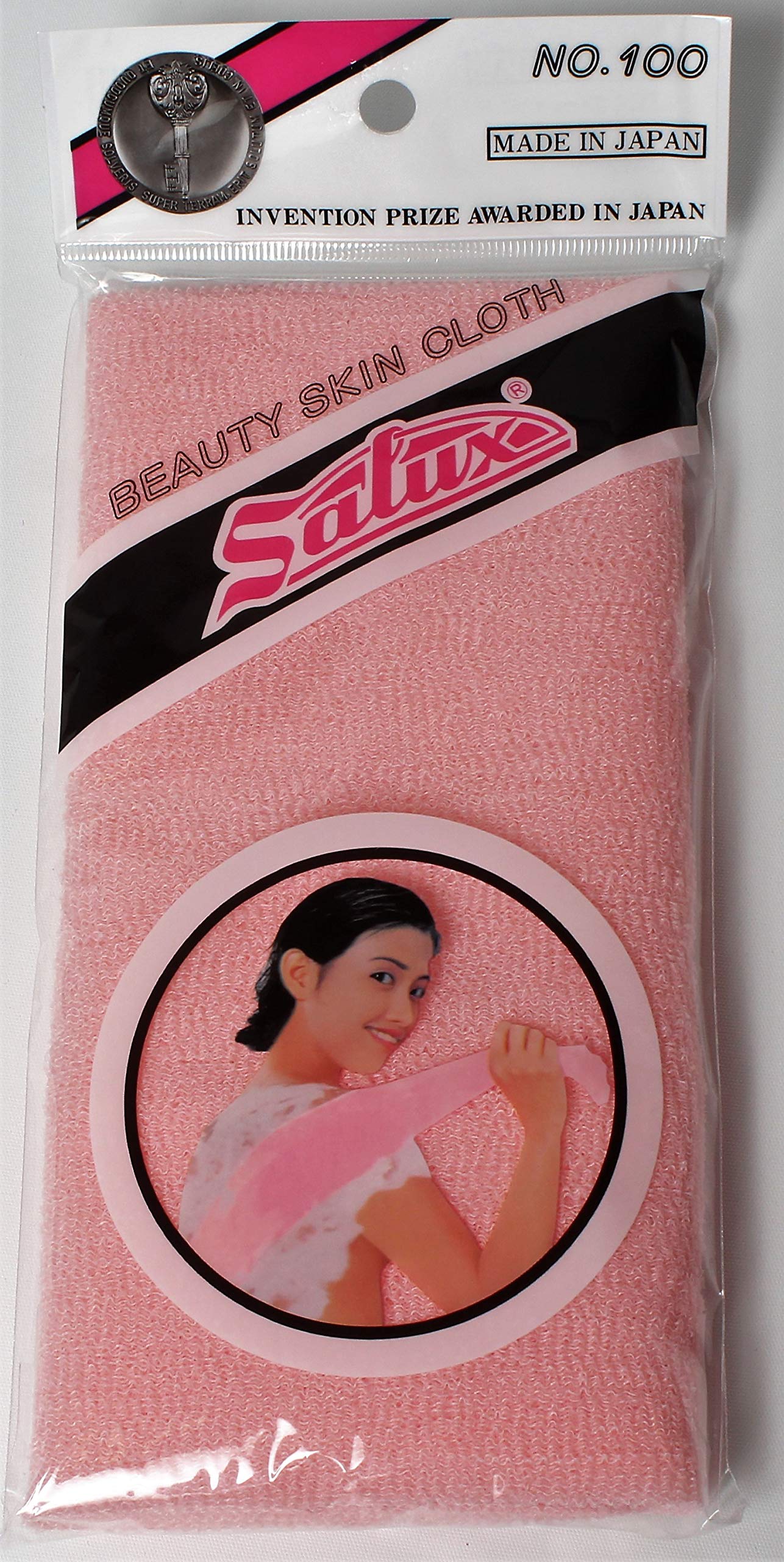 Salux Nylon Japanese Beauty Skin Bath Wash Cloth/towel PEACH 1 Count