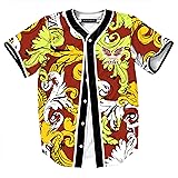 PIZOFF Unisex Arc Bottom 3D Print Button Down