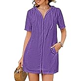Bsubseach Terry Cloth Cover Up - Women 2026 Zipper Swimsuit Coverup Hooded Swim Robes Beach Coverups with Pockets