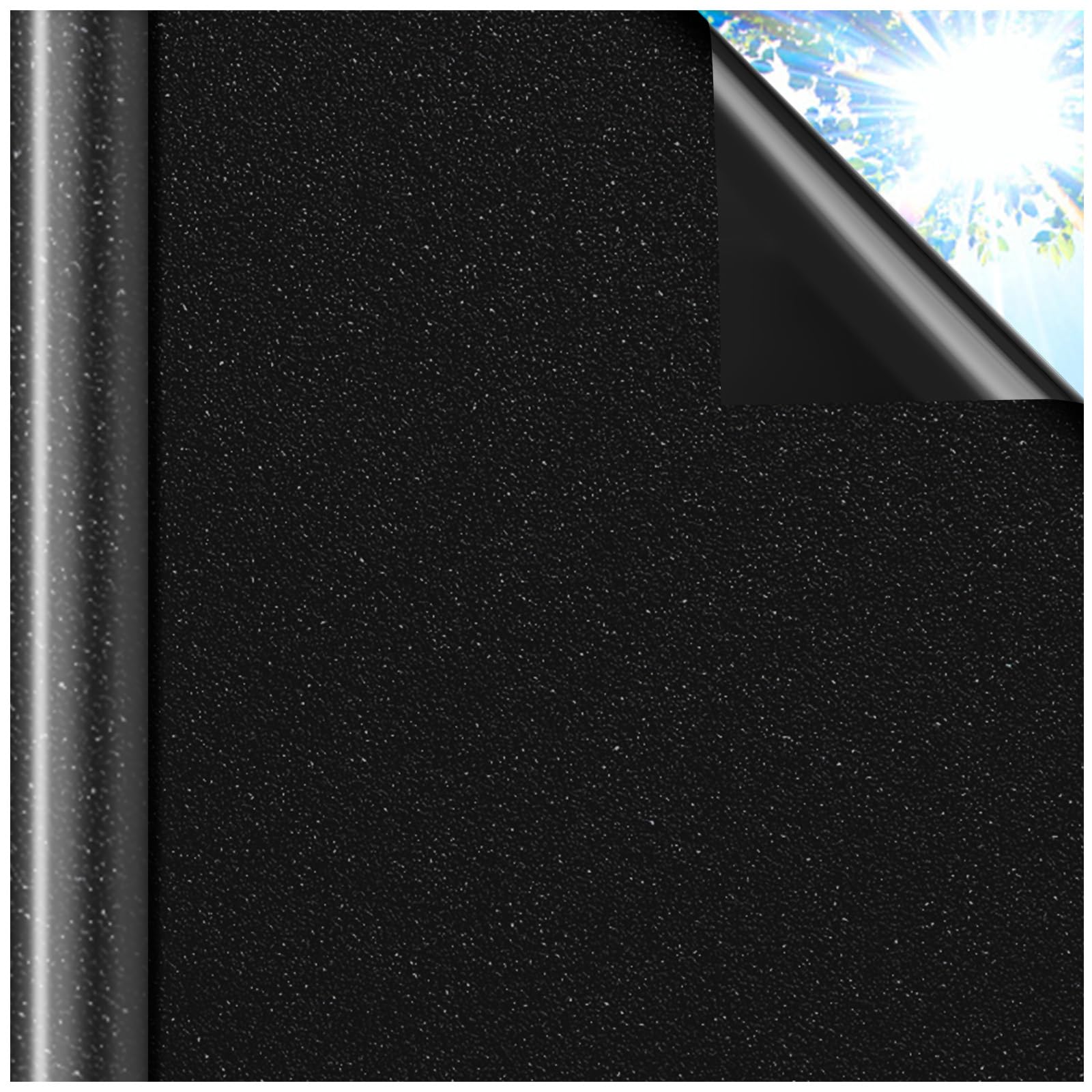 Lifetree Blackout Window Film Privacy for Glass Windows 100% Total Black Out Day and Night No Glue Static Cling Light Blocking Tint for Bedroom (Black, 60 * 400cm)