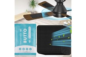 BUT TO Butto 20-Pack Ceiling Fan Filters for Blades - Strong Adhesive Ceiling Fan Filters for Common Household Contaminants - Fibrous Carbon Fan Air Purifier Pads to Make Air Fresh and Natural