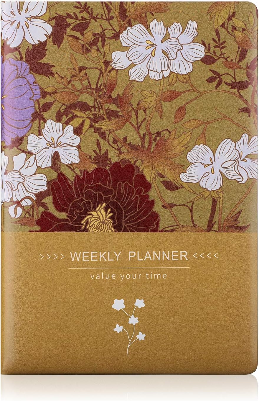 AHGXG Planner 2019-2020, A5 Day Planner Soft Cover with Thick Undated Paper, Yellow