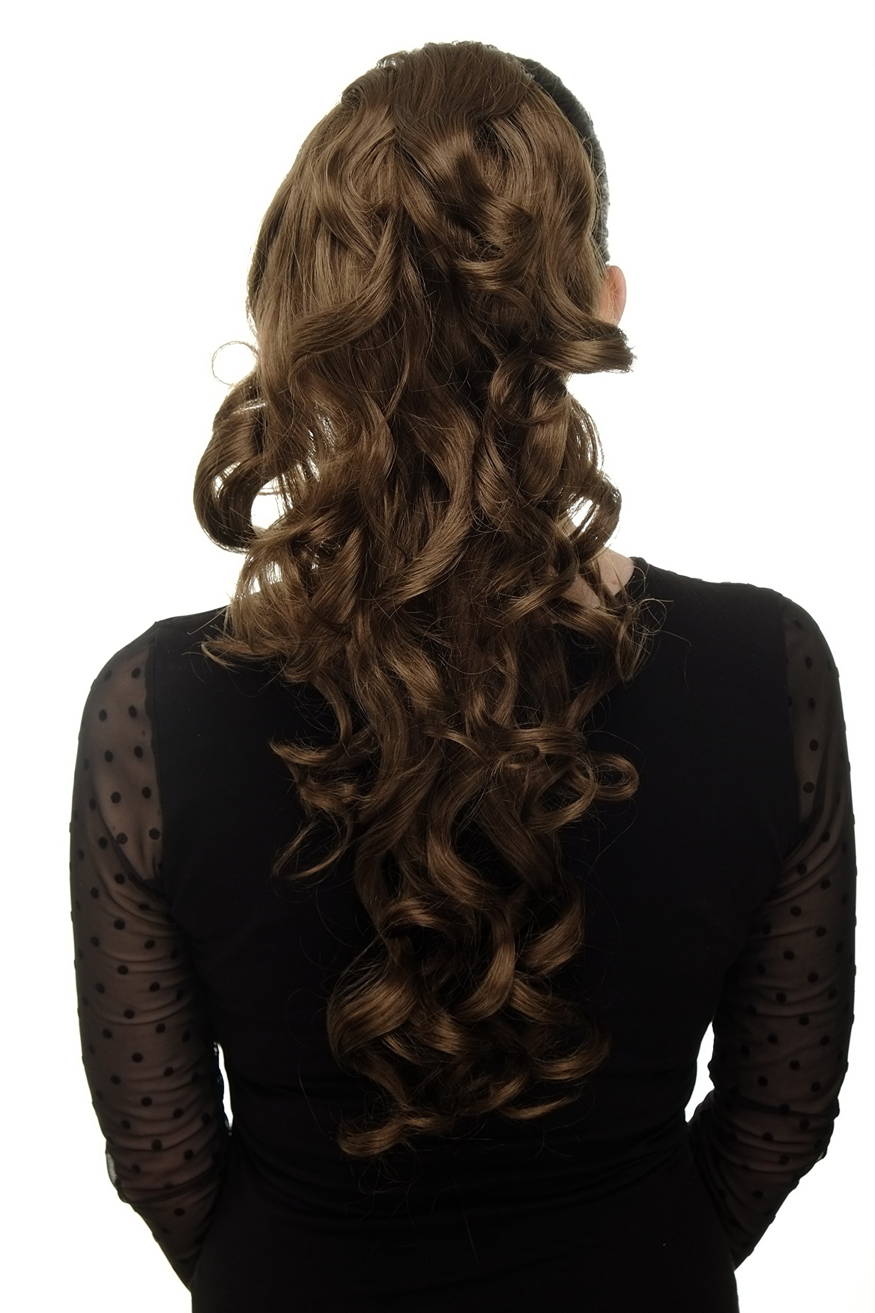 WIG ME UP WK03-12 Hairpiece ponytail with combs and elastic draw string curly voluminous very long golden brown 23inch โ image 1