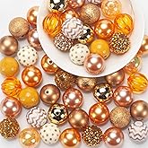 20 mm Bubblegum Beads for Pens Making, 50 PCS Large Pen Beads, Chunk Bubble Gum Bead Bulk Mix, Gold Rhinestone Bead for Jewelry Making, Bag Keychain, Crafts, Bracelets, Necklaces