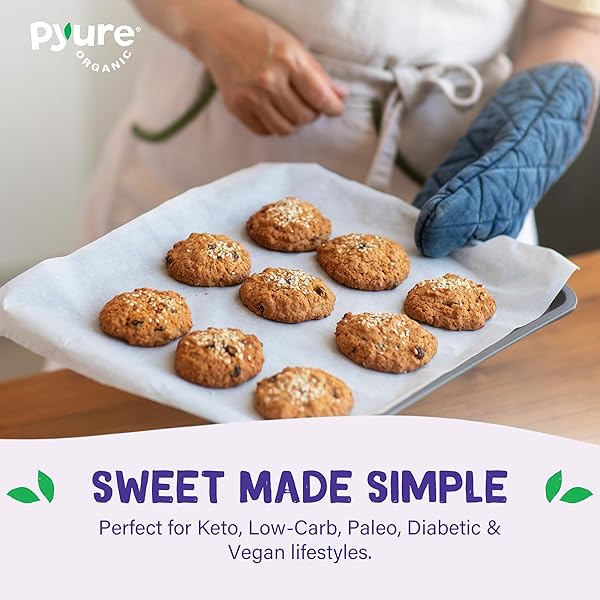 PYURE ORGANIC BROWN SWEETENER | BROWN SUGAR SUBSTITUTE FOR BAKING AND COOKING | ZERO CARB, ZERO SUGAR, ZERO CALORIE, KETO, DIABETIC FRIENDLY, PLANT-BASED, USDA ORGANIC, NON-GMO, 12 OZ