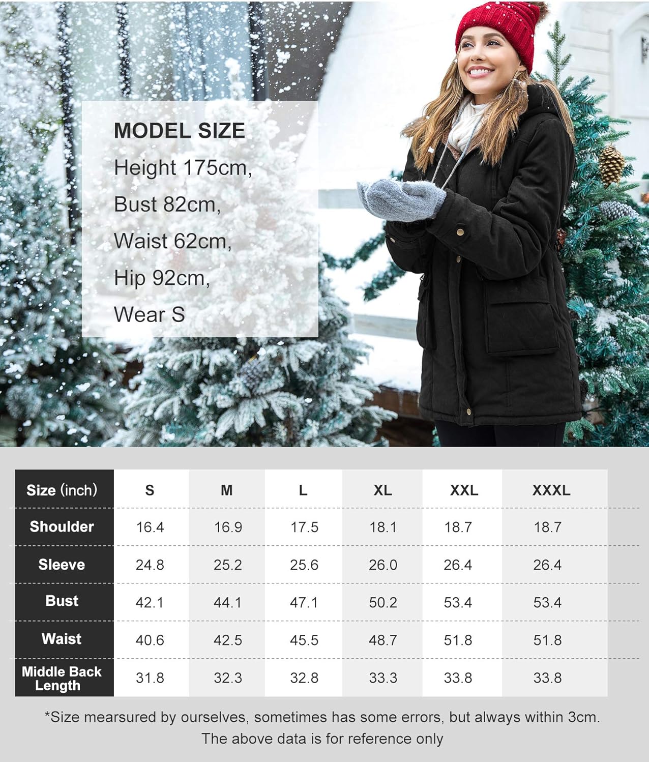 Beyove Womens Hooded Warm Winter Coats with Faux Fur Lined Outerwear Jacket: Clothing