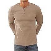 NITAGUT Men's Henley Shirts Long Sleeve Button T-Shirt Fashion Casual Pullover Shirt