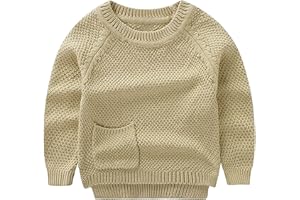 Peecabe Toddler Baby Girl Boy Cable Knit Sweater Cotton Infant Pullover Crewneck Long Sleeve Sweatshirt Fall Winter
