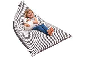 HUDDLE SUPPLY CO Huddle Original Stuffed Animal Storage Chair Washable Bean Bag Cover (No Filler) for The Perfect Kids Bean Bag Chair. XL Bean Bag Stuffed Animal Storage Bags | Store 100+ Toys 100% Cotton Canvas Grey