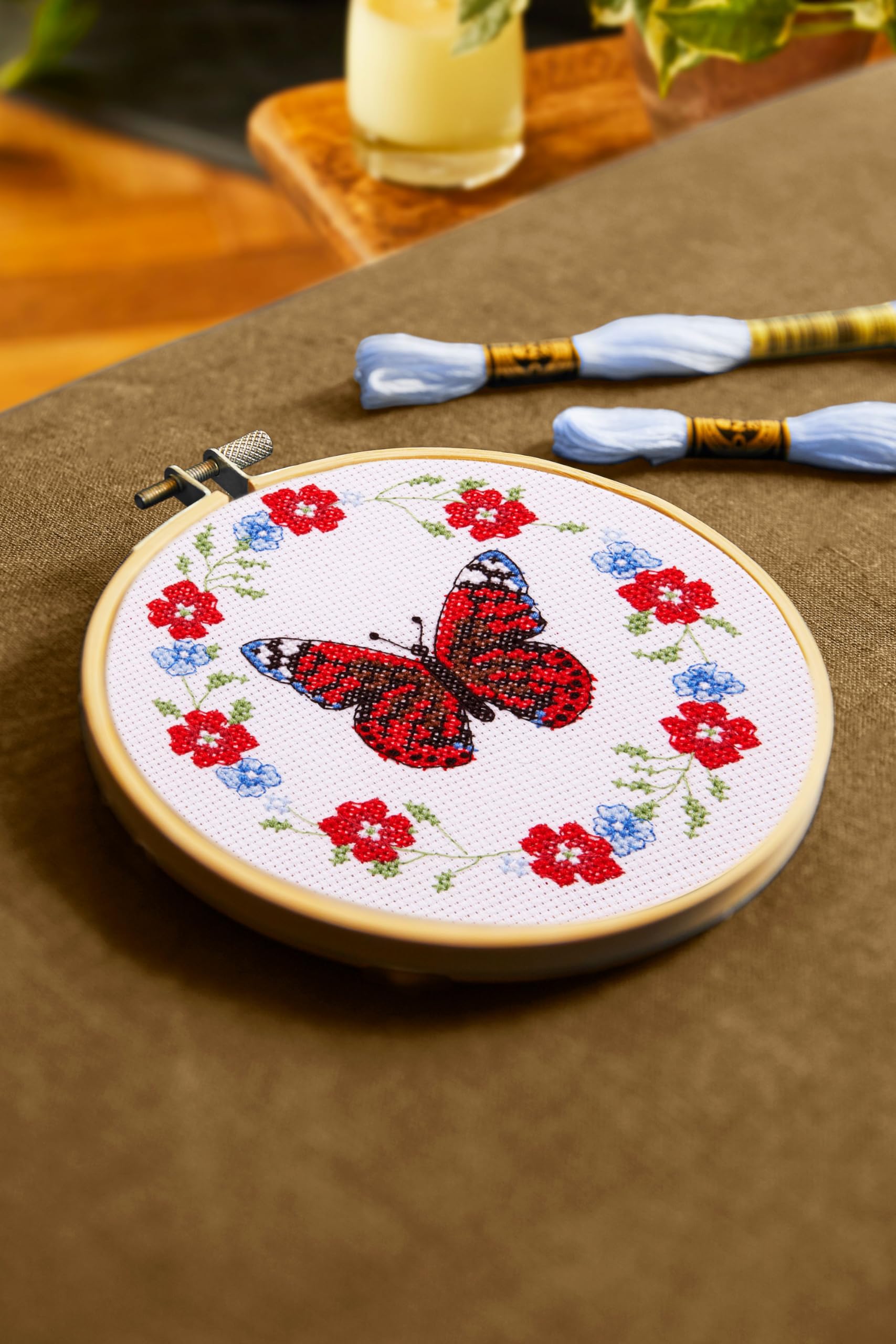 DMC Cross Stitch Kit Butterfly Blooms by Jo Aston - Intermediate