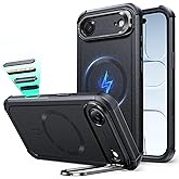ESR for iPhone Air Case with Stash Stand, 7X Military-Grade Drop Protection, Camera Control, Shock-Absorbing iPhone 17 Air Phone Rugged case, Compatible with MagSafe Accessories, Cyber Series, Black