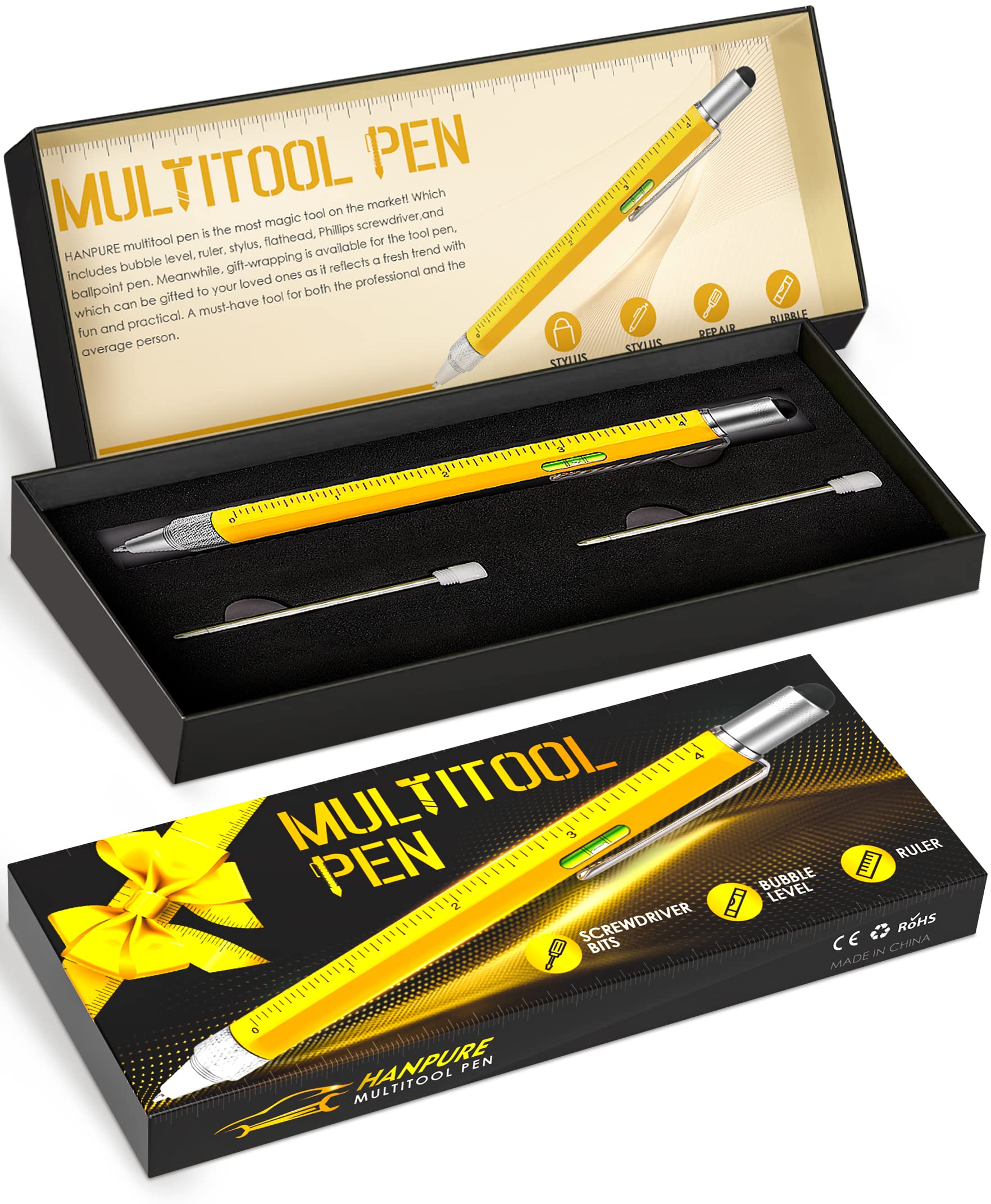 Stocking Stuffers for Men, Gifts for Him, Multitool Pen Christmas Birthday Present, Ideas for Guys Husband Who Have Everything, Tools Cool Gadgets Birthday, White Elephant for Adults Women Dad Grandpa