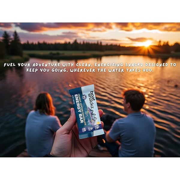 BOAT SNACKZ – PEANUT BUTTER CHOCOLATE, ENERGY BARS (12 PACK) 13G PROTEIN, 3G ADDED SUGAR, 12G NET CARBS, 60MG CAFFEINE, NO SEED OILS (55G BARS) MADE IN USA – SUPPORTS VETERAN CHARITIES