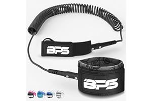 BPS ‘Storm’ Premium 7.2mm Coil SUP Leash Paddleboard Ankle Leash Quick Release Tab, with Waterproof Waist Bag Longboard Surfboard Stand-up Paddleboard Accessories