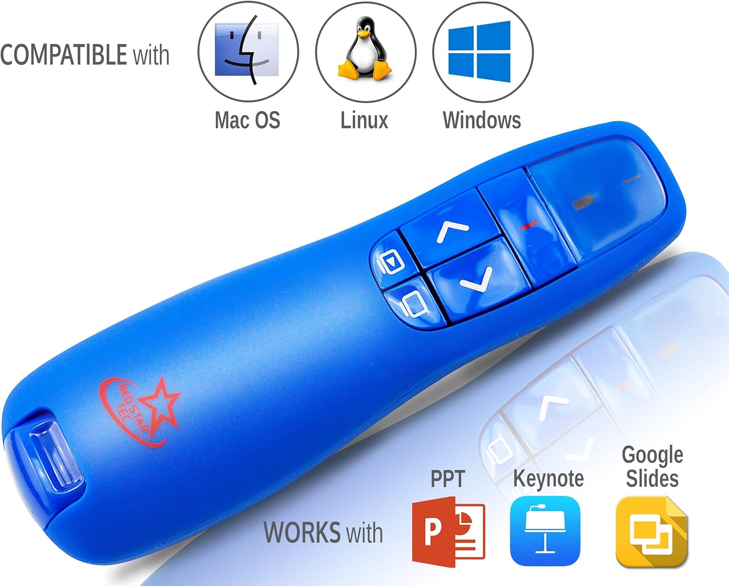 Présentateur Powerpoint Et Keynote Avec Télécommande Sans Fil Pr 819 Par Red Star Tec Bleu 1 Pièce