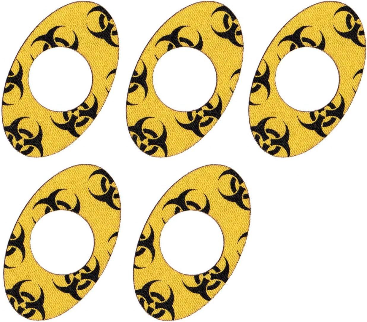 5 Oval Tapes Sticker for Freestyle Libre Sensor (biohazard)