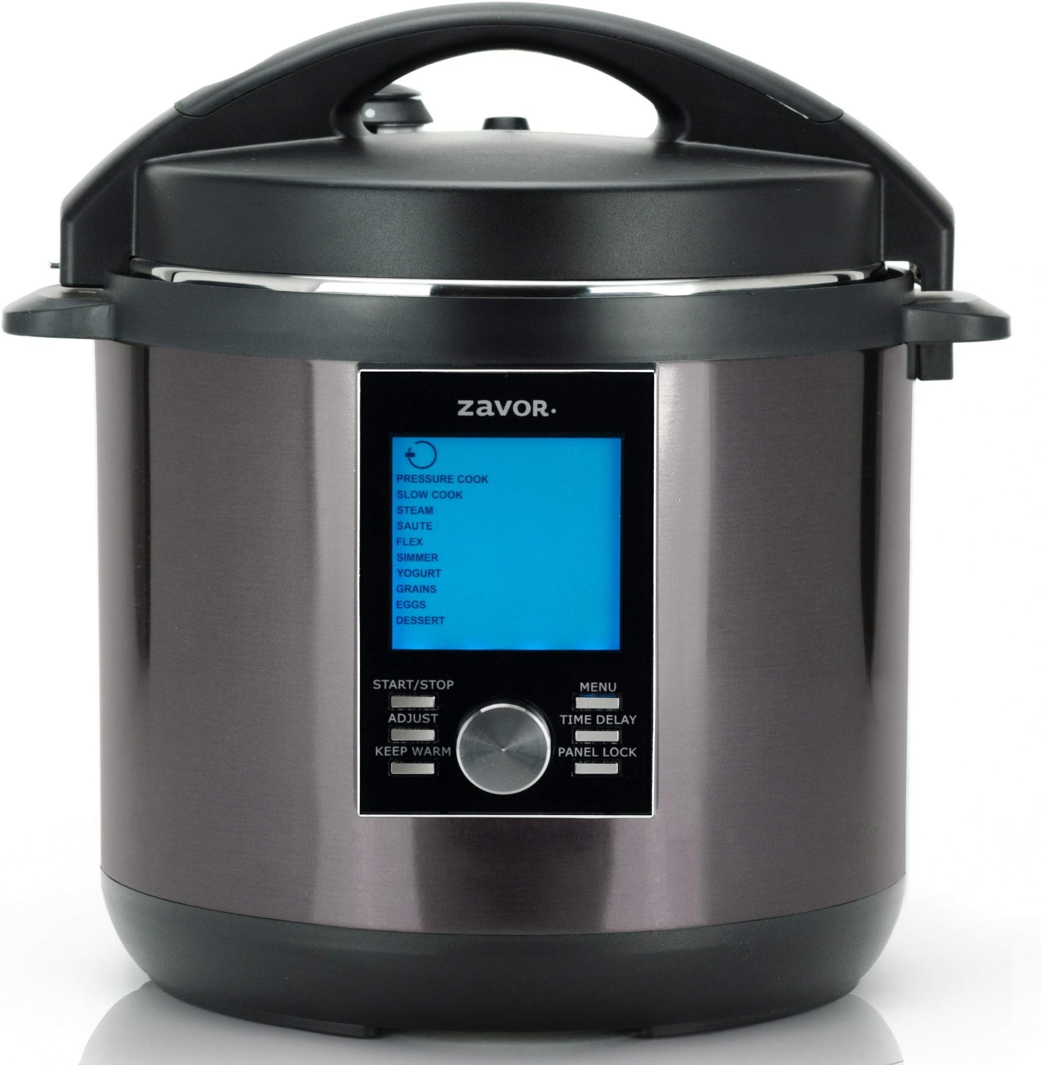 Zavor LUX LCD 8 Quart Programmable Electric Multi-Cooker: Pressure Cooker, Slow Cooker, Rice Cooker, Yogurt Maker, Steamer and more - Black (ZSELL23)