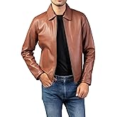 Jild Polo Collar Premium Leather Jacket Men - Old School Classic Style Everyday Wear Real Lambskin Mens Leather Jacket