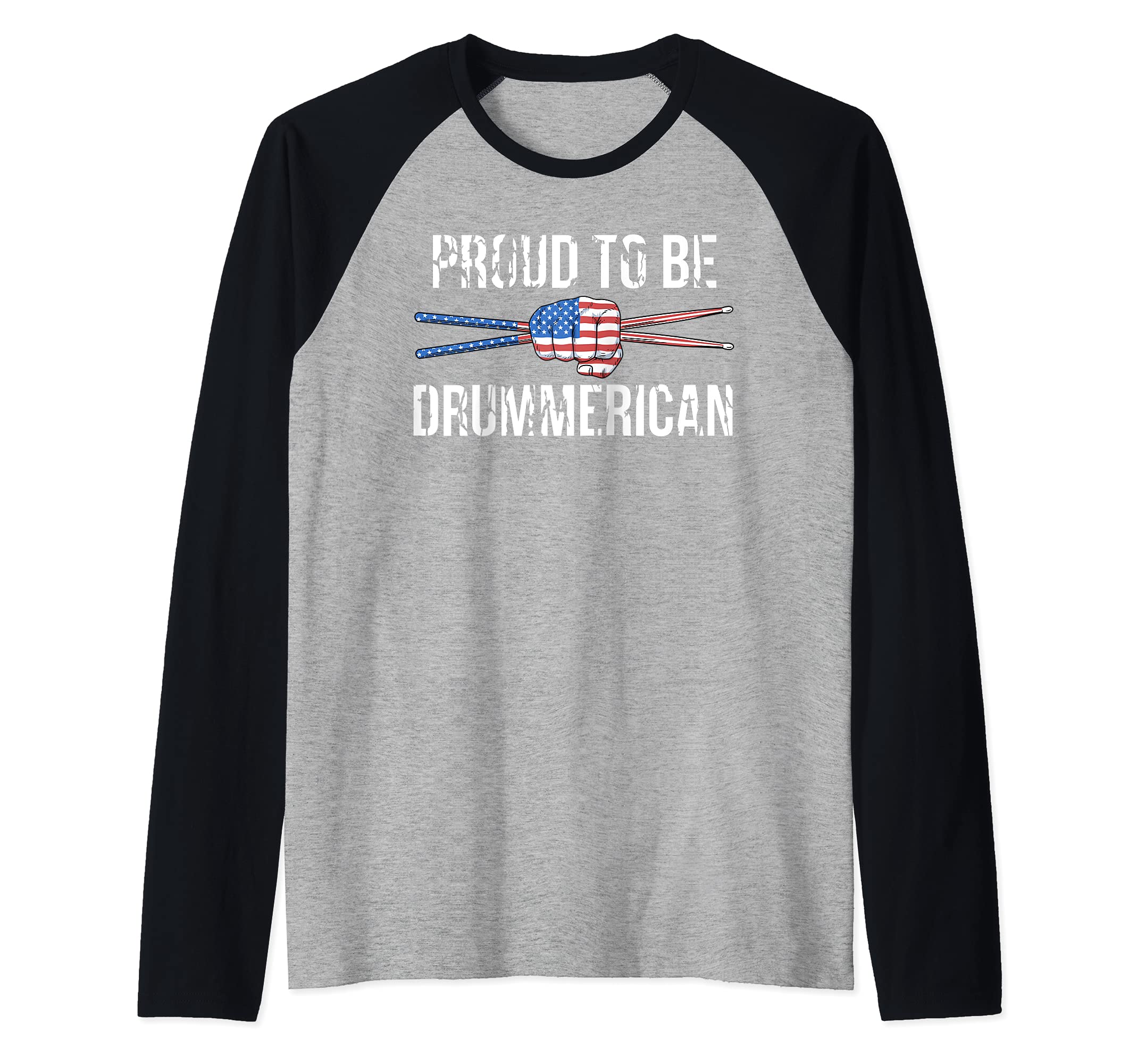 Drummer Men Drum Sticks Drumming Percussion Drummer Raglan Baseball Tee