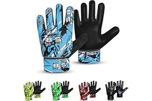 BFS IMPEX Kids Soccer Goalie Gloves – Youth Football Goalkeeper Gloves for Boys, Youth & Children with Strong Anti-Slip 4mm Latex Grip Palm, Double Wrist Support & Durable Football Gloves